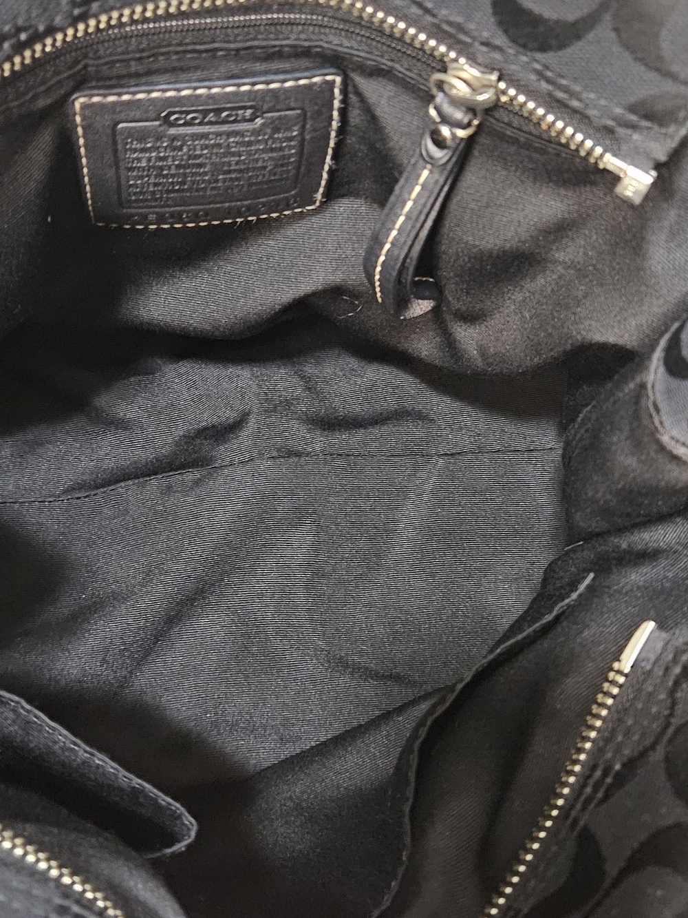 Coach Hampton Vintage 2006 Black Signature Canvas Tote with Silver Hardware - Picture 9 of 15